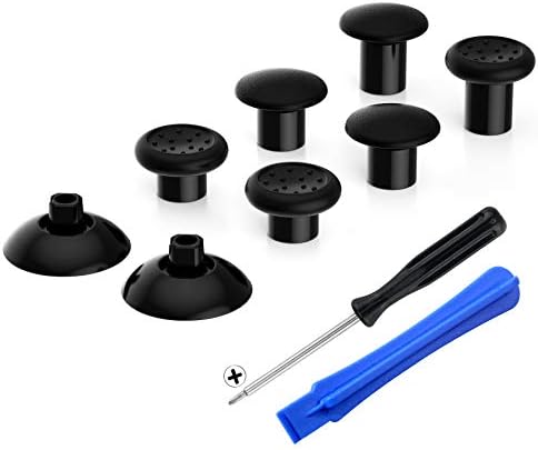 eXtremeRate ThumbsGear Interchangeable Ergonomic Thumbstick for PS5 Controller, for PS4 All Model Controller - 3 Height Domed and Concave Grips Adjustable Joystick - Black