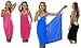 Produktbild Premium (2-in-1) Trendiges luftiges Strandkleid - Wickeltuch Kleid Wickelkleid Tunika Pareo Sarong Tuch Duschtuch Badetuch - BLAU
