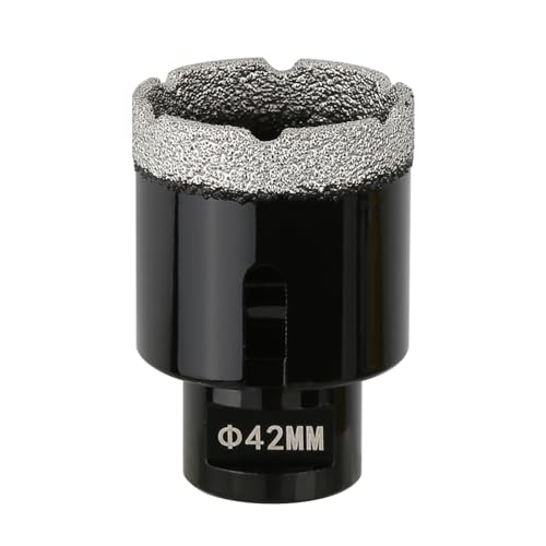 Vearter 42mm Dry Diamond Core Drill Bit, M14 Thread Connection Vacuum Brazed Masonry Hole Saw