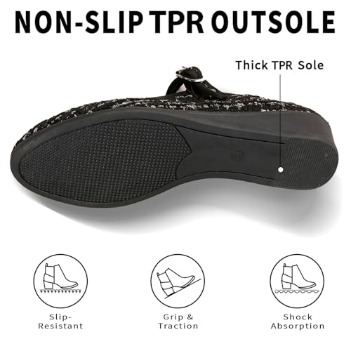 Women's Mary Jane Flats Comfortable Slip-on Flats Round Toe Dressy Ballet Shoes for Women3