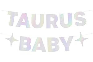 xo, Fetti Taurus Baby Birthday Party Iridescent Foil Banner - 5 Ft....