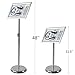 T-SIGN Adjustable Pedestal Sign Holder Poster Stand - 11 x 17 Inch Vertical & Horizontal Sign Stand Displayed Poster Holder - Round Base Sign Stands for Display, Outdoor Sign Holder - Silver