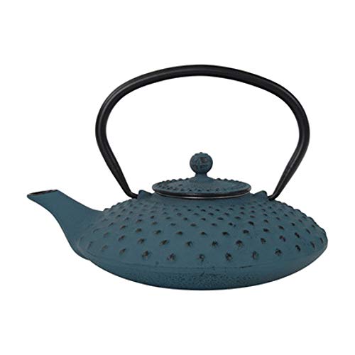 Tealøv Tetera Hierro 800 ML | Tetera DE Hierro Fundido con Infusor de Acero Inoxidable | Interior Totalmente Esmaltado | Prepara una Taza Diseño Estilo Japonés | Colección: Kambin | Azul