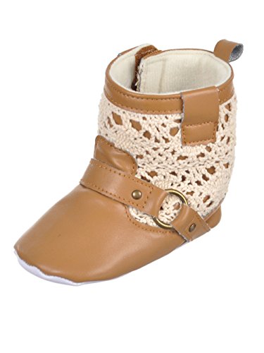 Luvable Friends Unisex Baby Crib Shoes, Tan Lace, 0-6 Months