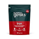 Iron Tablets High Strength 14mg - 365 Tablets, 12 Months Supply - Vegan Iron Supplements for Women and Men - Ferrous Fumarate, Reduces Tiredness and Fatigue - UK Made Vitamin