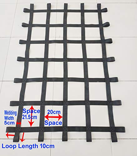 Fong 6 ft X 4 ft Climbing Cargo Net Black (72 inch x 48 inch) - Playground Cargo Net - Climbing Net for Swingset - Indoor Climbing Net - Climbing Ladder