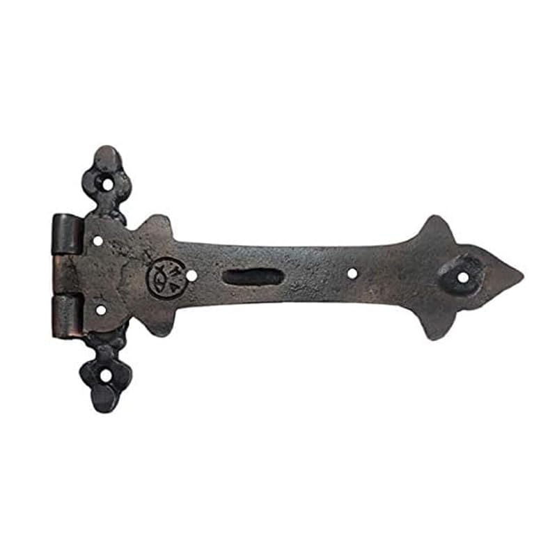 Image of Adonai Hardware Adonijah Antique Cast Iron Strap T Hinge (7.9 inch x 12 Pack, Oil Rubbed Bronze) for Barn Doors, Gates, Kitchen Cabinets, Sheds, Wooden Box, Furniture, Cedar Chest and Trunks
