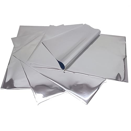 50 Sheets A4 Size Reactive Foil Transfer Foil Paper Use Laminator Laser Printer, Transfer Craft Foil for Handmade Craft Accessories (Silver)