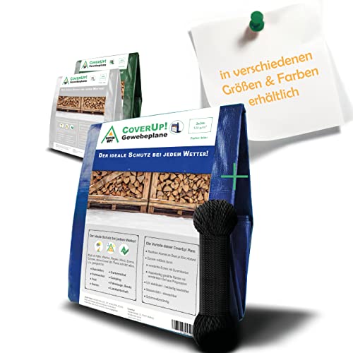 CoverUp 7x10 Feet Tarp, 11 Mil Thick Heavy Duty Tarp Waterproof, 46 FT Rope for Fastening - UV-Resistant, Tear-Proof Cover with Grommets for Rain, Roof, RV, Camping, Pool, Outdoor Protection, Blue