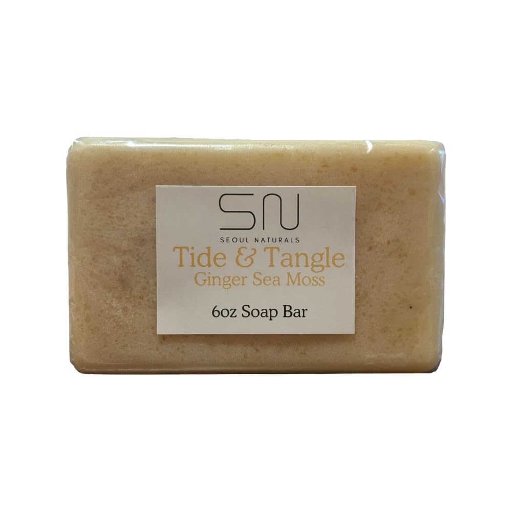Seoul Naturals Tide & Tangle Sea Moss Soap with Raw Honey and Ginger, k beauty, 6 oz