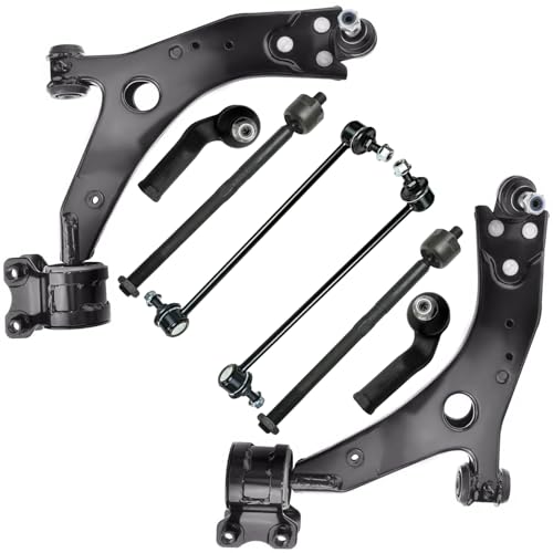 Image of Detroit Axle - Front Lower Control Arms w /Ball Joints + Inner Outer Tie Rods Replacement for VolvoV50 S40 C30 C70 0.71 inch (18mm) Ball Joint Stud