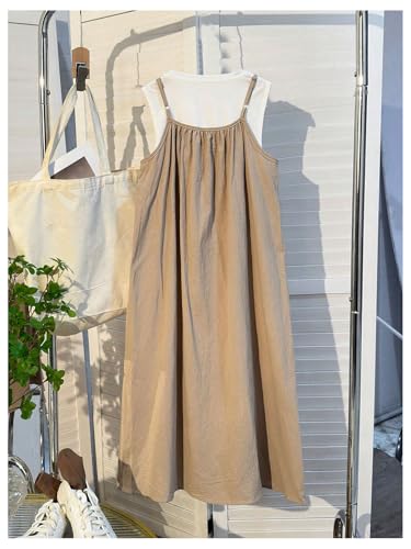 SweatyRocks Girl's Summer Sundress Spaghetti Strap Linen Maxi Dress Hawaiian Beach Cami Dresses2