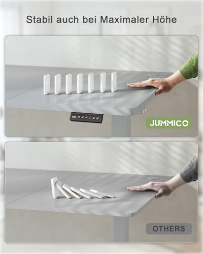 JUMMICO Höhenverstellbarer Schreibtisch 140 x 60 cm, USB-A-Anschluss – Ansicht 7