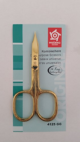 Preisvergleich Produktbild Pfeilring 9cm, Kombischere, strichmattiert, ganz vergoldet, gerade