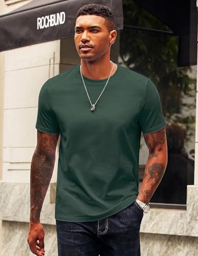 Image of COOFANDY Mens T-Shirts 100% Cotton Crewneck Short Sleeve Tees Casual Plain Shirts