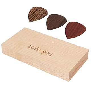 Mallette de rangement pour médiator en bois massif, joli design durable, boîte de médiators pour guitare pour instrument - Les Beatles, Paul McCartney, John Lennon, RIngo Starr, George Harrison