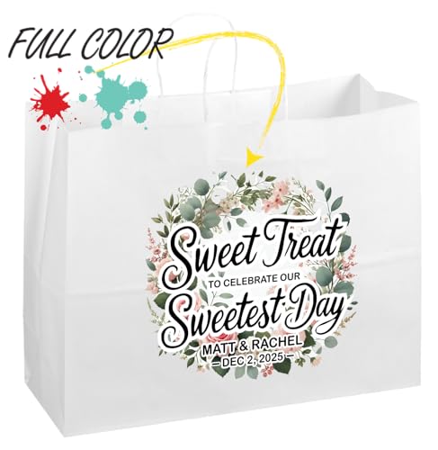 Flexicore Packaging 16\"x6\"x12\" | 10 to 1,000 Pcs - White Kraft Paper Bags, Shopping, Merchandise, Party, Gift Bags, (Custom Printed-White)