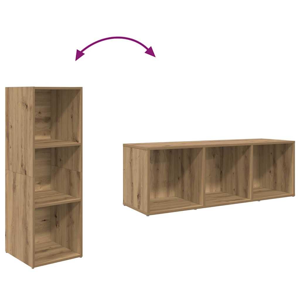 Set di mobili per TV a parete, in legno marrone, 3 pezzi, con spazio e ripiani, moderna credenza bassa per soggiorno, camera da letto e gaming