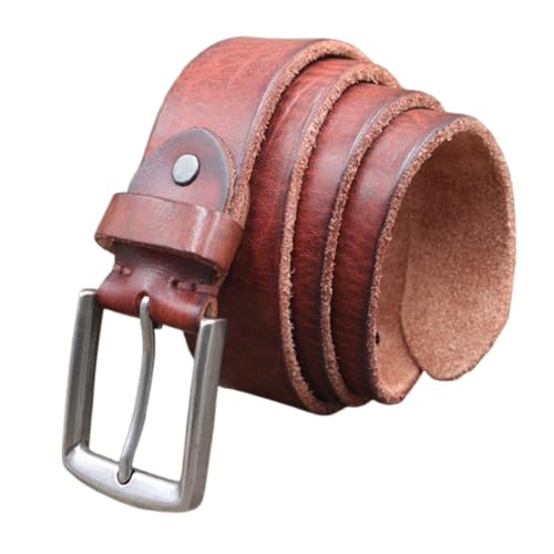 Unisex Western Belt, Vintage Distressed Full Grain Leather Strap, Alloy Buckle, 1.5" Wide (3.8cm) For Jeans2