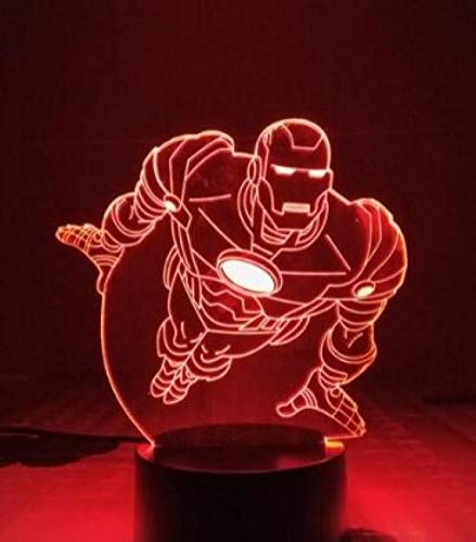 Lampe 3D Marvel Comics Superhero Iron Man Enfant Night Light Room Decoration Boy Kid Lampe De Bureau Ironman 3D Led Night Light Avengers
