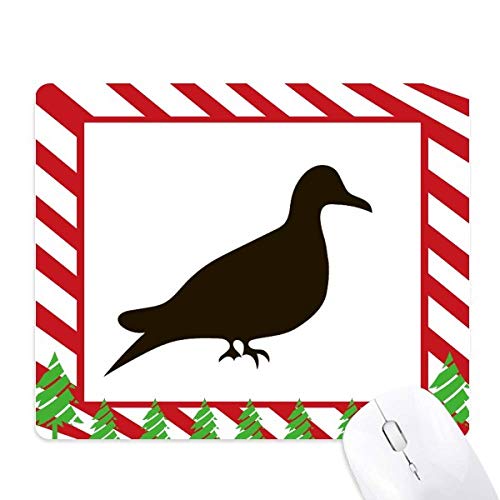 Tapis de souris pigeon noir déco de Noël pour poste de télétravail