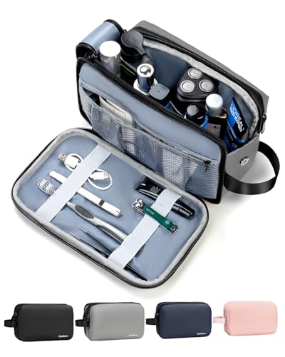 Chakipee Neceser Hombre para Viaje, Bolsa de Aseo Hombre Mujer Maquillaje Impermeable Bolsas de Afeitado Grande Neceser Makeup Bag para Accesorios de Tocador (Gris)