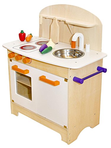 Weiße Kinderküche Spielküche Holzküche Kinderspielküche Spielzeugküche Küche Holz mit Zubehör – Bild 4