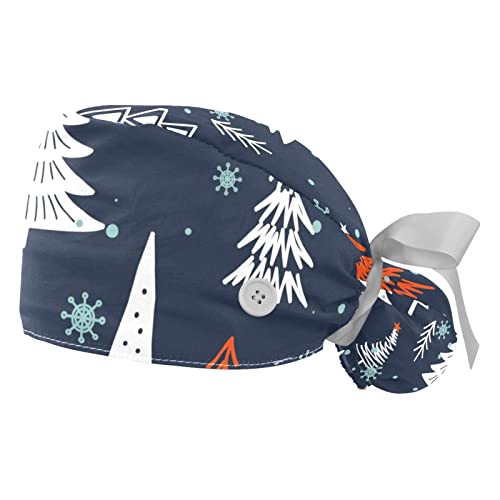 Chapeaux de travail JDEZ lot de 2 casquettes respirantes à motif sapin de Noël pour homme femme