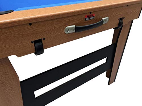 BCE Razor 5ft Rollbarer, Flach Klappbarer Billardtisch – Niedriges Profil-Design – Komplett Montiert – 4-Wege-Radsystem – Mit Wendbarer Tischtennisplatte & Zubehör – Leicht zu Verstauen – Bild 6