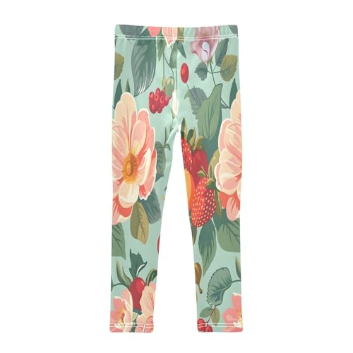 Bolaz Toddler Girls Leggings Printed Yoga Pants Leggings Fresh Flowers Strawberry for Kids2