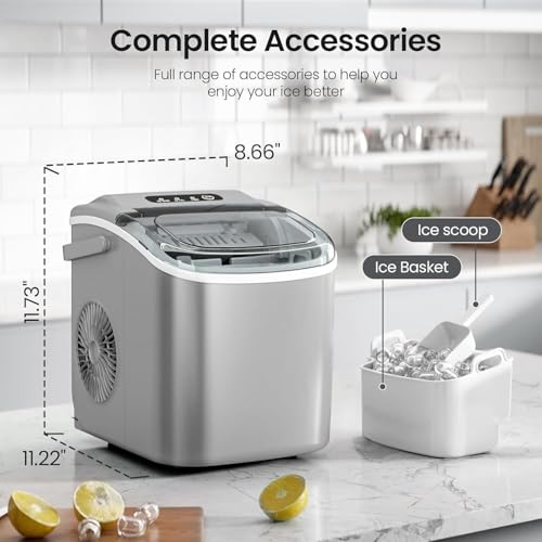 Máquina de hielo portátil para encimera, 26 lbs/día miniatura 5
