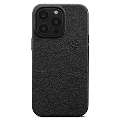 Woolnut Leather Case Cover for iPhone 13 Pro - Black Cover