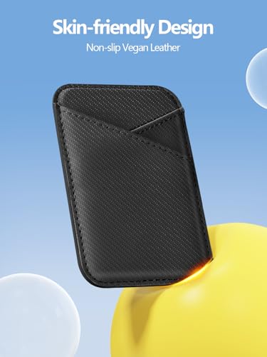 Image of Miroddi for MagSafe Wallet, Strongest Magnetic Card Holder for iPhone 17 /16 /15 /14 /13 /12 Series, Ultra-Thin Leather Magnetic Phone Wallet with 2 Card Slots, RFID Blocking, Carbon Fiber Black