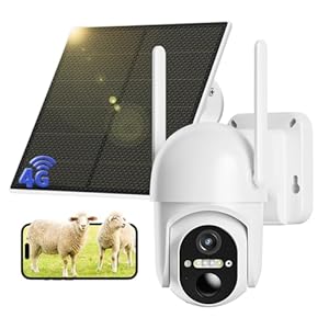 NUASI 4G LTE Überwachungskamera Aussen Akku mit SIM Karte, 2K Kabellos Solar PTZ Kamera Ohne WLAN Outdoor, 355°/100° Schwenkbar, Farb-Nachtsicht, Lokaler/Cloud Speicher, Audio, PIR Erkennung, IP66