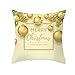 AMDXD Fundas Cojines para Sofa Modernos 45 x 45, Poliéster Protector Almohada Oro Campana de Navidad
