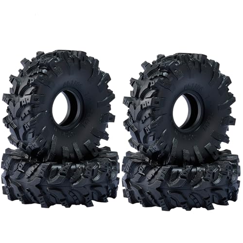 DJCRAWLER Super Soft 1.0 Mud Tires, Large 74*27mm Tire for TRX4M F-150 1/18 1/24 Axial SCX24 AX...