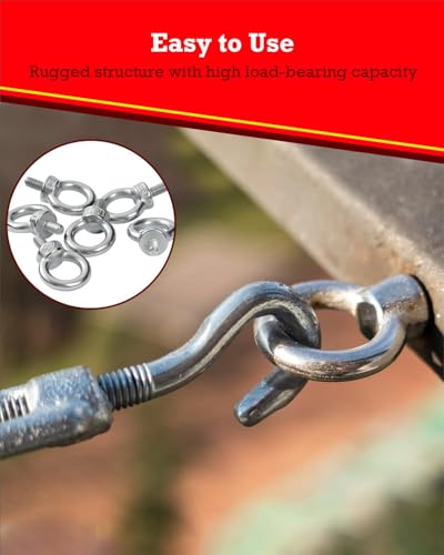 YOOPIN Ringschraube M8, 6 Stück Ösenschrauben, 304 Edelstahl Augenschraube, Ringschraube mit Gewinde, Ringschraube Edelstahl für Befestigungstechnik und Verschiedene Technische Hebevorrichtungen