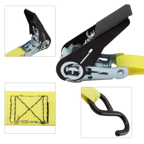 Xstrap Standard Ratchet Tie Down Straps - 8Pk - 1'' X 10 Ft - 900 Lb Break Strength Cargo Straps For Moving Appliances, Lawn Equipment, Motorcycle #TOP1