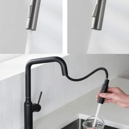 Deux modes de distribution d'eau avec le robinet de salle de bain gris moderne pivotant - 5