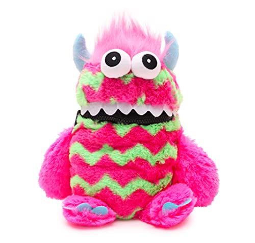 Toyland® 9" (23cm) Pink & Green Colour Worry Monster Plush Soft Toy - Loves Eating Your Worries, Green,pink, 9 inches