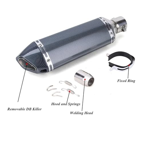 Silencieux échappement moto 370mm universel avec DB Killer amovible