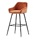 JYMTOM - Sgabello da bar con schienale, poggiapiedi, braccioli in metallo, colore: Arancione