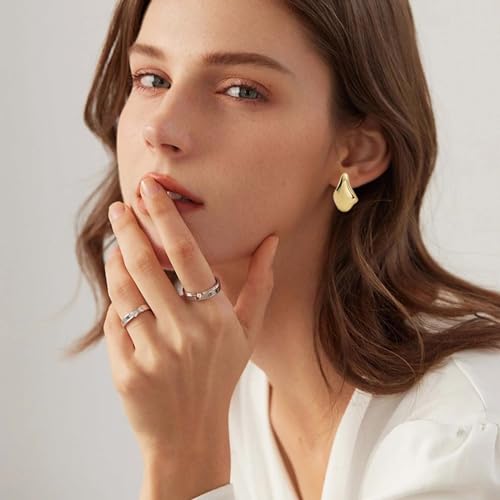 NEWITIN 12 Pairs Gold Clip On Hoop Earrings for Women Retro Chunky Hoop Earring Multiple No Piercing Fake Earring Clip On Earrings for Women4