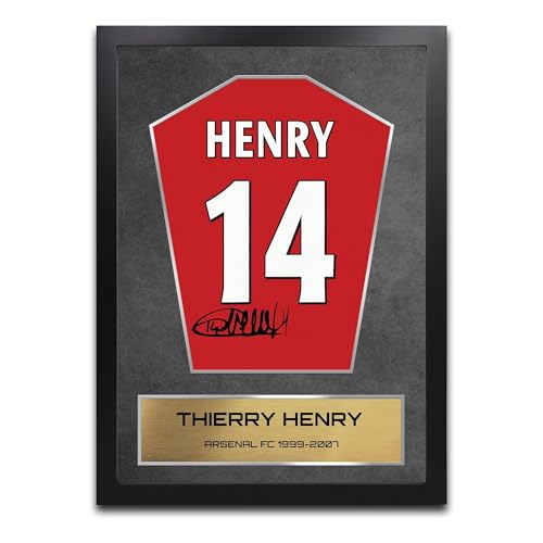 Image of Thierry Henry Arsenal Shirt Display Framed - Autograph Print Football Memorabilia A3 Framed
