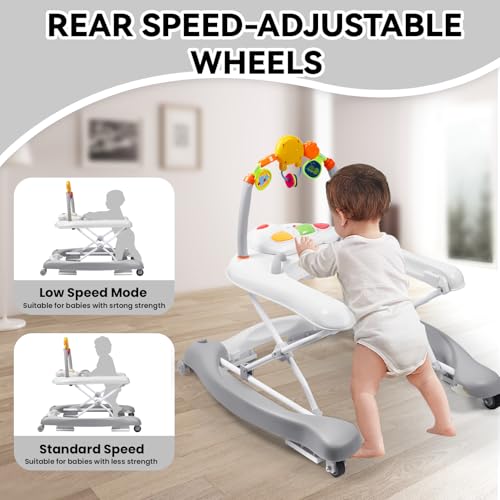 image for RefoereBabe Baby Walker with Wheels, 5 in 1 Baby Walkers for Boys Girl