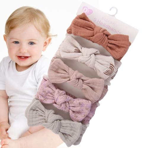 Bandeaux pour filles et bébé avec arcs élastiques en lot de nœuds souples