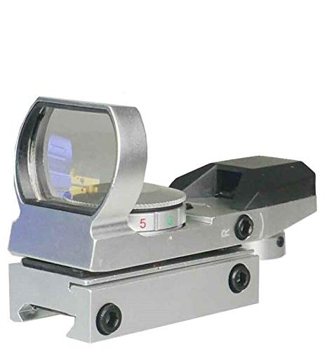 Silver Color Holographic Reflex Both Red and Green & 4 Reticals for Picatinny/Weaver