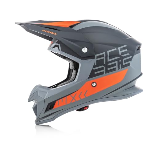 Image of Acerbis Profile 4 Off-Road Riding Helmet: Adjustable Sunpeak | DualFlow Ventilation | Hypoallergenic Lining | ECE /ISI /DOT Certified | Black /Orange Color (XL)