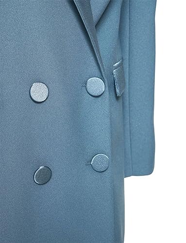 Women's Solid 2 Pieces Suit Peak Lapel Double Breasted Jacket Pants Office Lady Work Uniform3