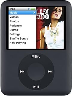 Music Player Compatible with MP4/MP3 - Apple iPod Nano 3rd Generation (8GB) (Black) (Renewed)
